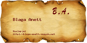 Blaga Anett névjegykártya